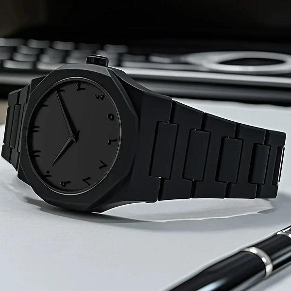 Arabic Black Aura Men's Watch With Box