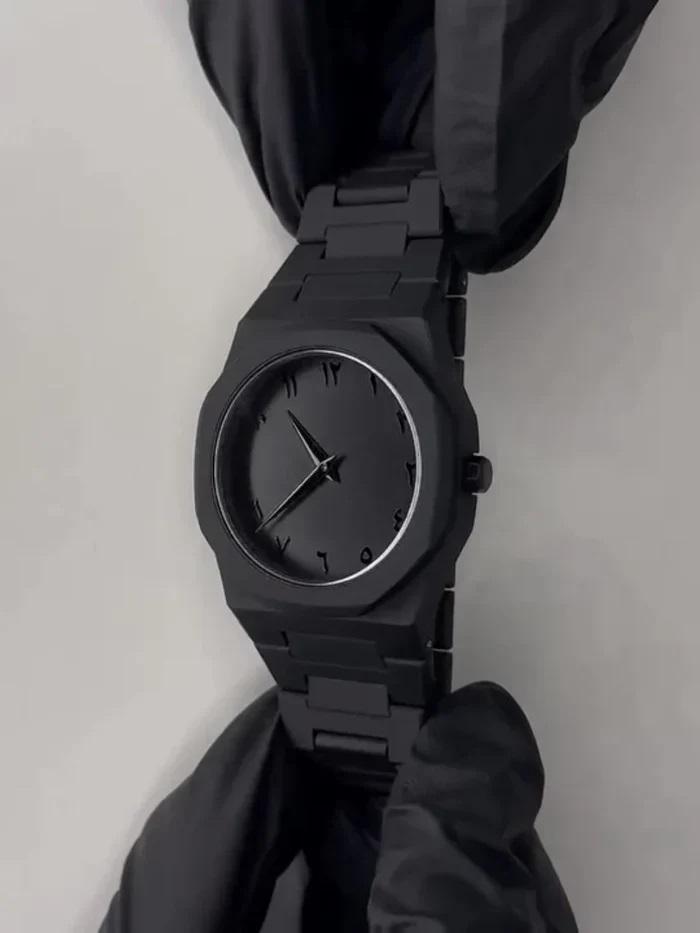Arabic Black Aura Men's Watch With Box