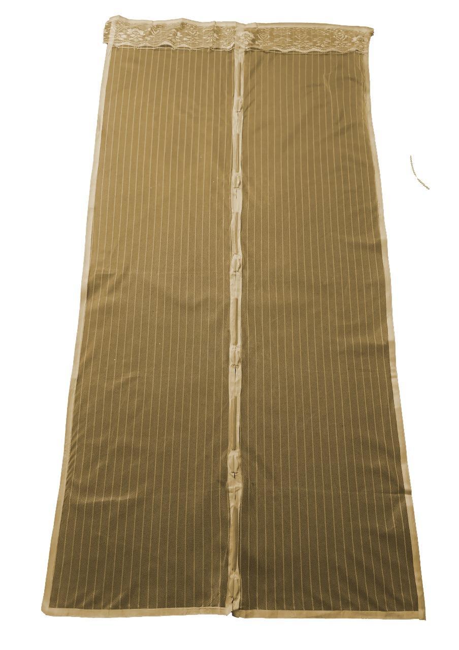 Textured Net Outdoor Curtains - 1 Pc, Brown & Green Home Decor