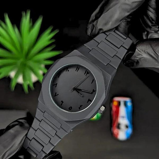 Arabic Black Aura Men's Watch With Box