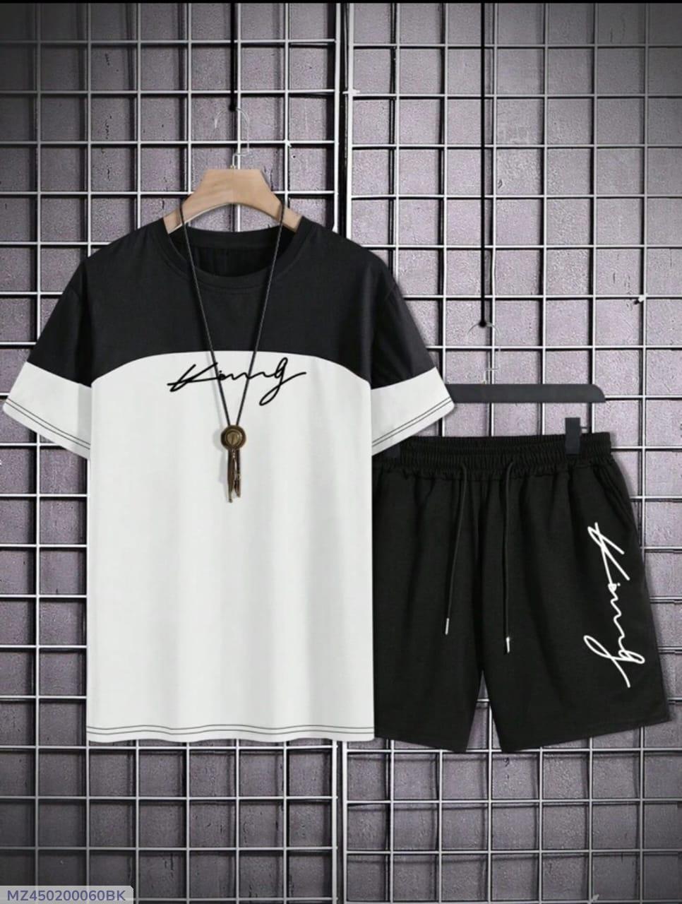 Men's Polyester Printed T-Shirt & Shorts Tracksuit