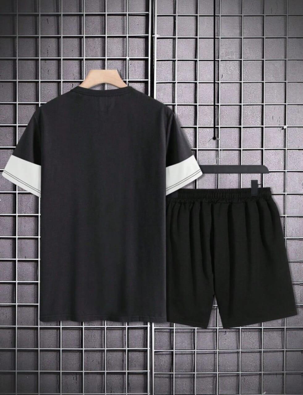 Men's Polyester Printed T-Shirt & Shorts Tracksuit