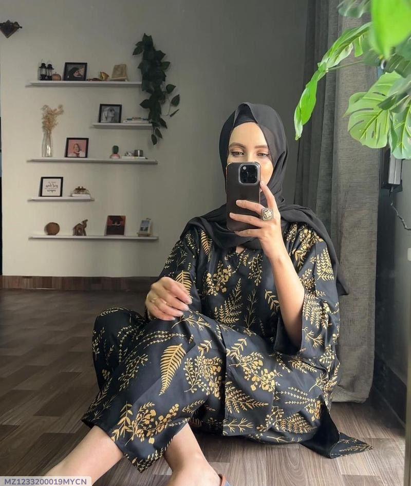 2 Pc Women's Stitched Linen Block Printed Shirt And Trouser
