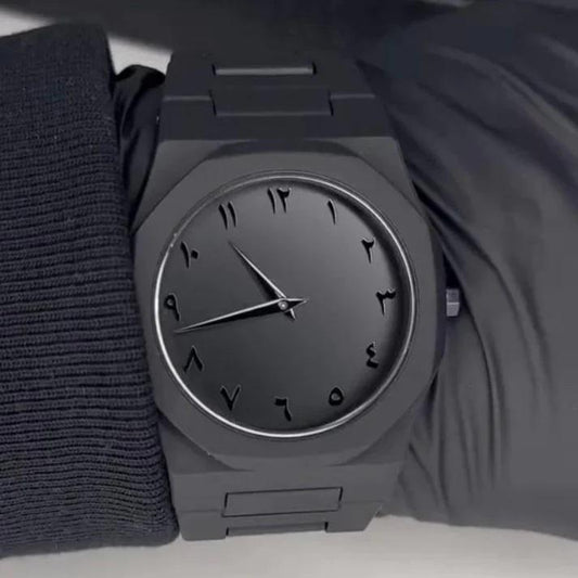 Arabic Black Aura Men's Watch With Box